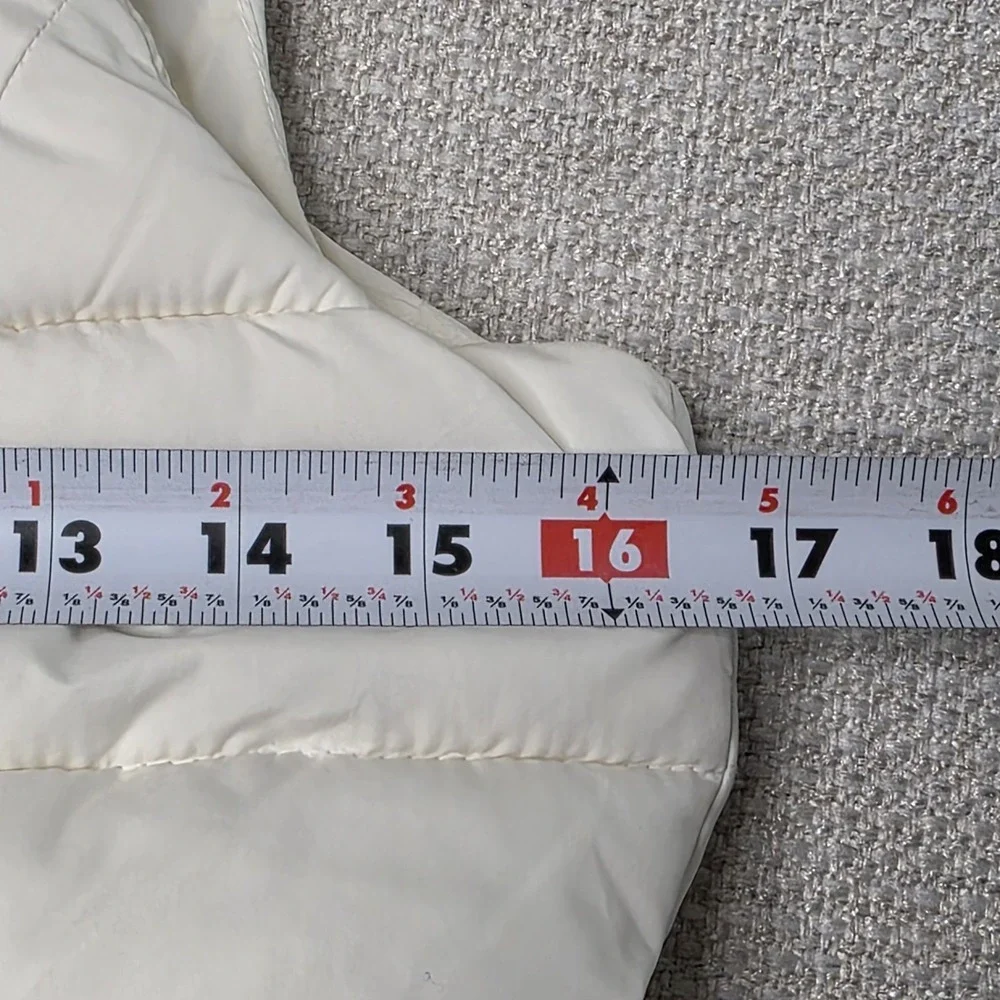 ABERCROMBIE KIDS Girl's Youth Vest Size XL Cream Fleece Puffer Zip up Hooded‎
